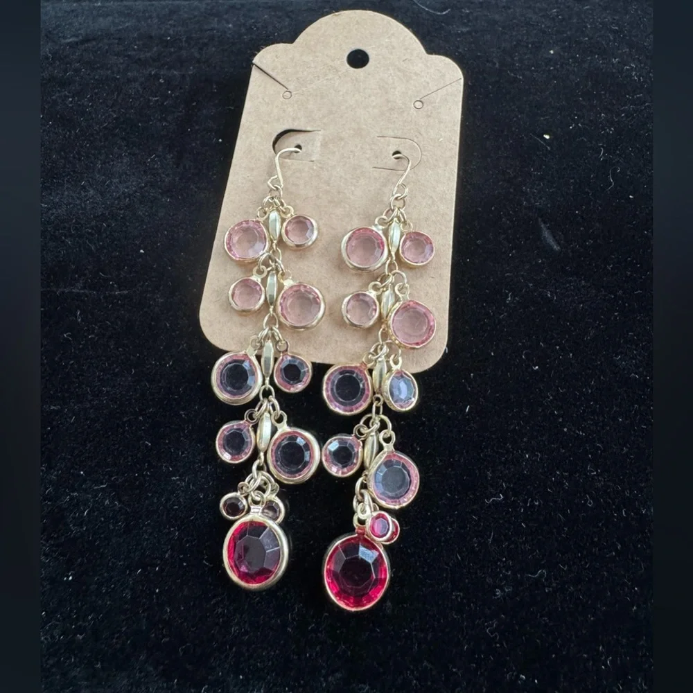 Carolee Gold and Pink Earrings - Picture 1 of 2